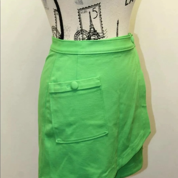 Z Spoke By Zac Posen Green Wrap Around Women Mini Skirt XS 25 Inches - Picture 7 of 8